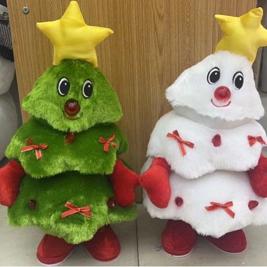 新款圣诞节装饰挂件装饰配饰轻奢配饰音乐跳舞毛绒绒圣诞树