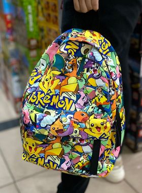 宝可梦皮卡丘pikachu宠物精灵潮包男女孩轻便书包双肩包大童背包