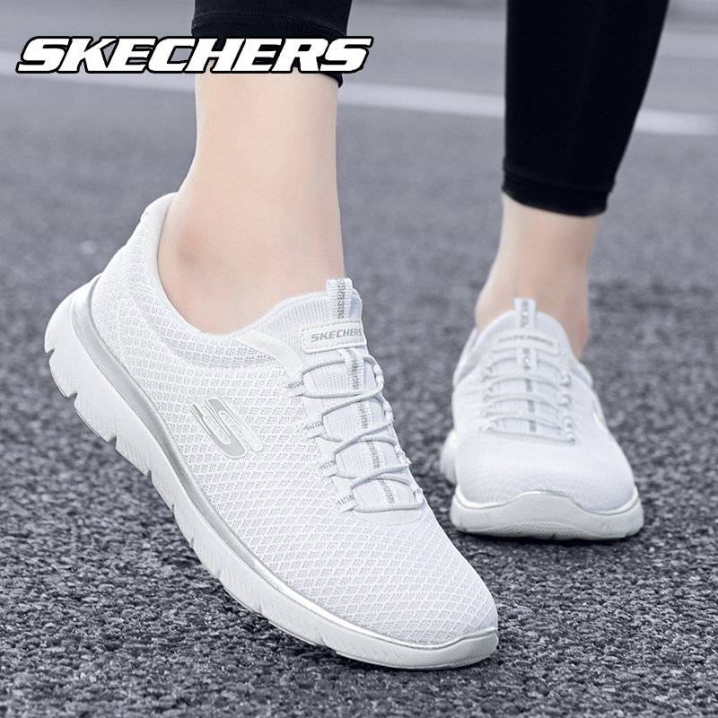 Skechers斯凯奇时尚小白鞋女鞋官方旗舰店冬季网面透气轻便跑步鞋,运动鞋new,跑步鞋,淘宝优惠券,粉丝福利购,淘宝优惠卷