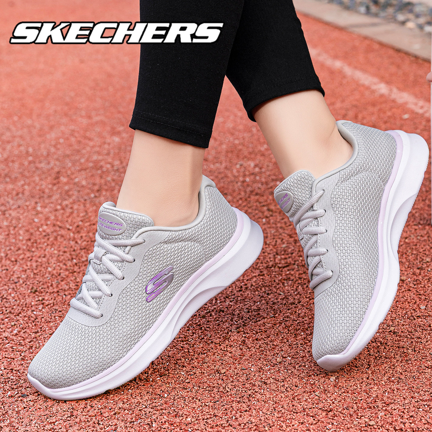 skechers斯凯奇新款网面透气舒适跑步鞋女士轻盈缓震运动鞋子