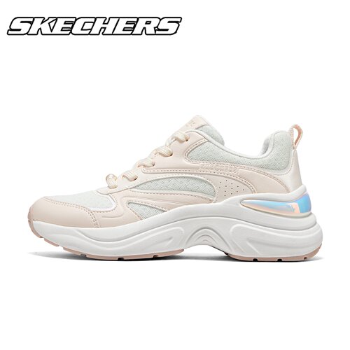 skechers斯凯奇夏季新款女生复古低帮轻便透气缓震网面老爹鞋D