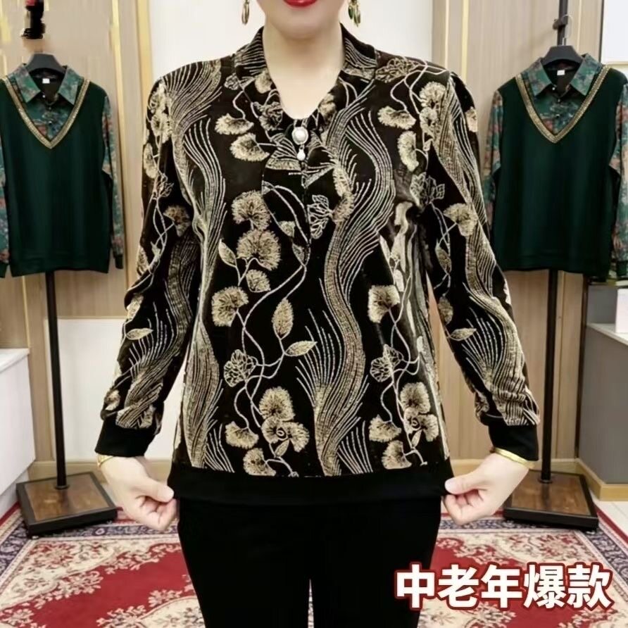 夏季亮丝弹力新款女装妈妈装时尚中老年女装