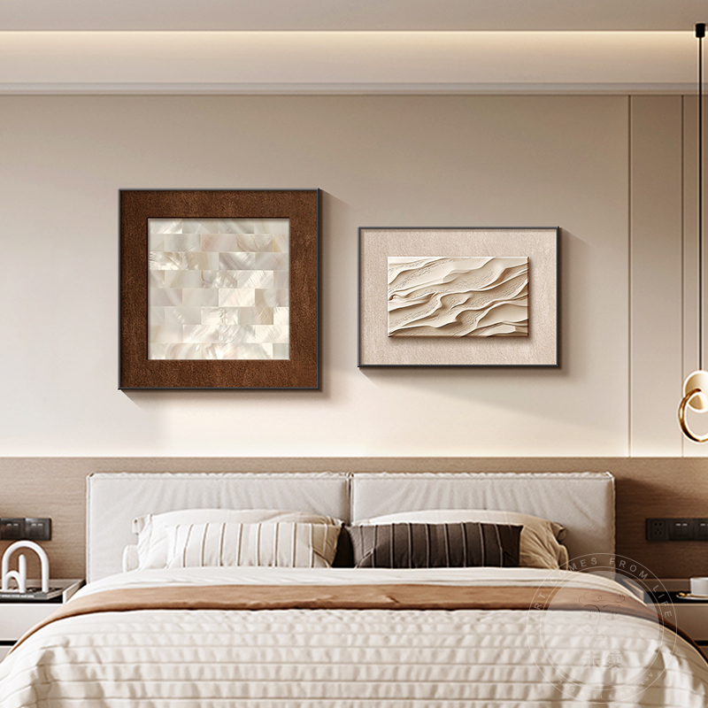 意式极简卧室床头装饰画现代轻奢客厅挂画复古艺术组合餐厅壁画
