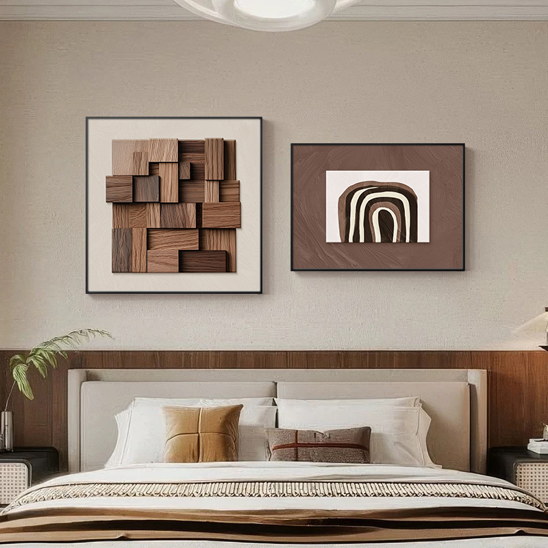 法式卧室床头装饰画轻奢高级感抽象艺术餐厅挂画意式极简壁画新款