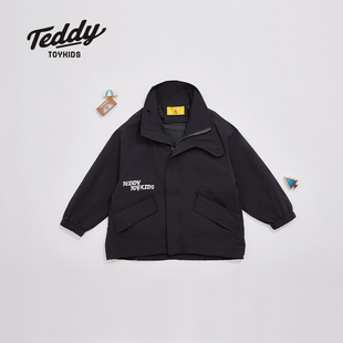 泰迪总动员童装儿童男休闲外套2025秋冬新款休闲立领风衣宝宝外套