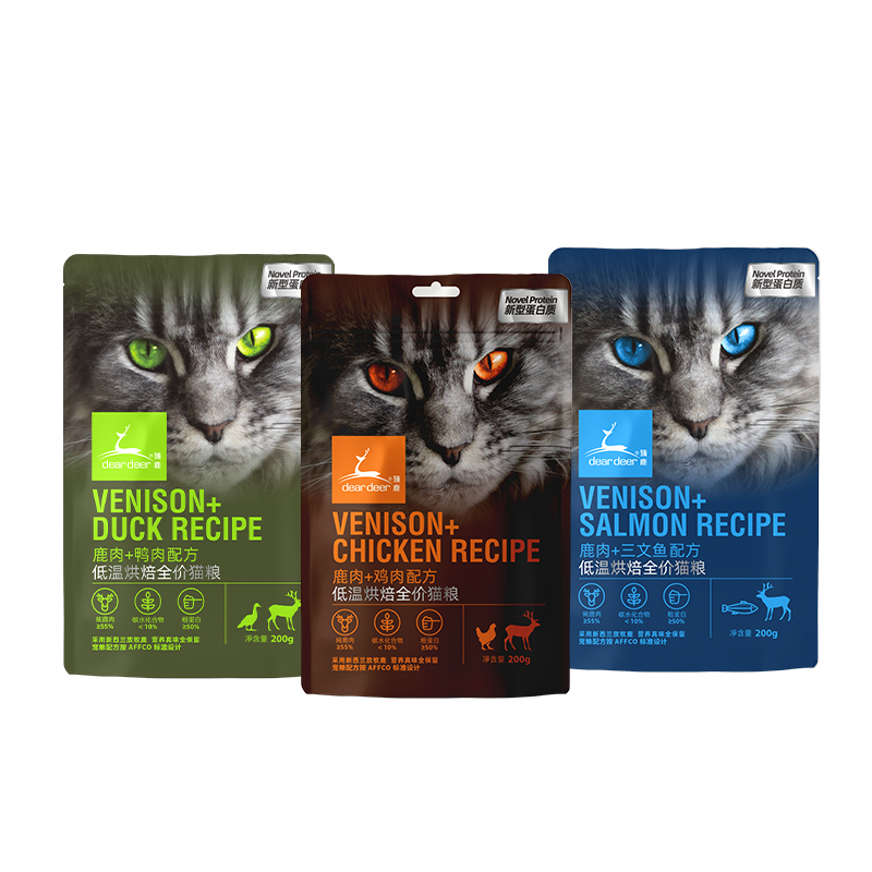 [臻鹿]鹿肉猫粮deardeer新西兰鹿肉低温烘焙无谷全价(猫零食福袋)