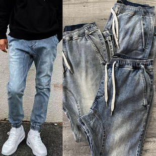 休闲牛仔卫裤 束脚裤 男 水洗强质感修身 JOGGER之王ZANEROBE重磅厚款