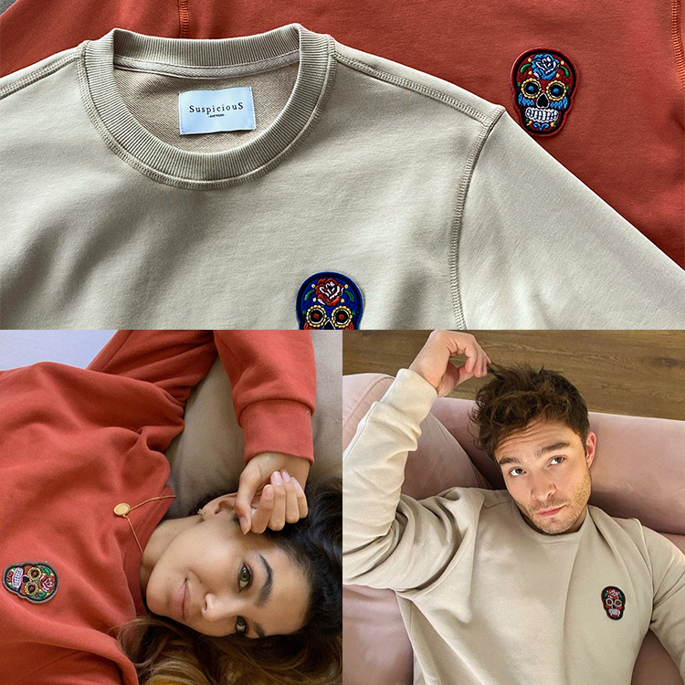 当红炸子鸡SSPS骷髅刺绣连帽卫衣
