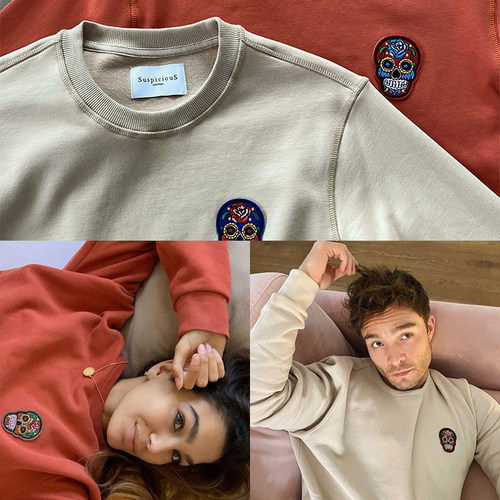 当红炸子鸡SSPS骷髅刺绣连帽卫衣