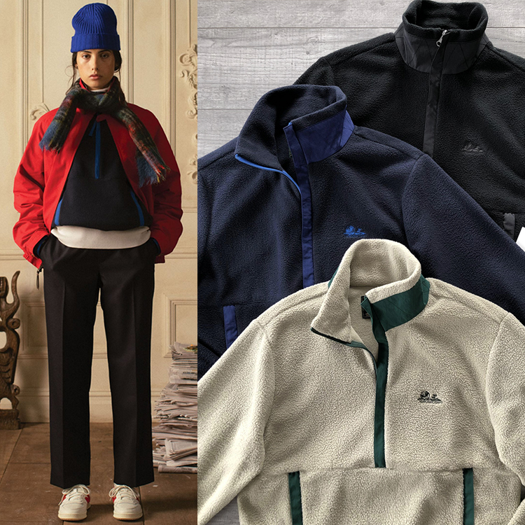 纽约高端A1D撞色半拉链摇粒绒