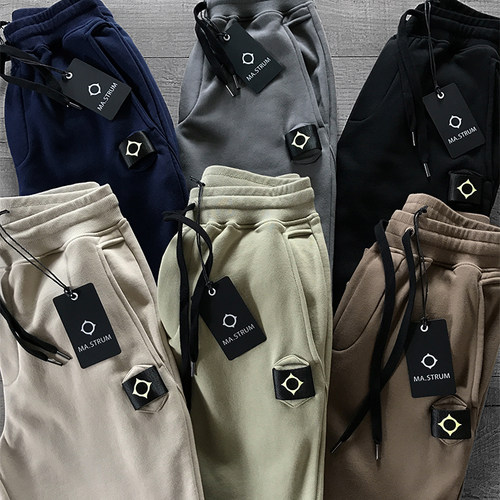 机能先锋夜光LOGO加绒立裁卫裤