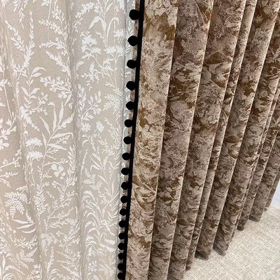 唐顿庄园窗帘法式复古中古风浪漫遮光卧室客厅高级感雪尼尔提花纱