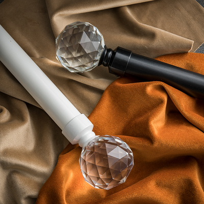 底蕴轻奢法式加厚纳米静音罗马杆窗帘杆单双杆支架配件水晶装饰头