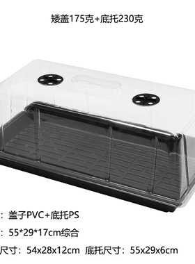 黑色长方形育苗盘托盘水培透明盖子50穴闷养盖子保湿保温箱闷养盖