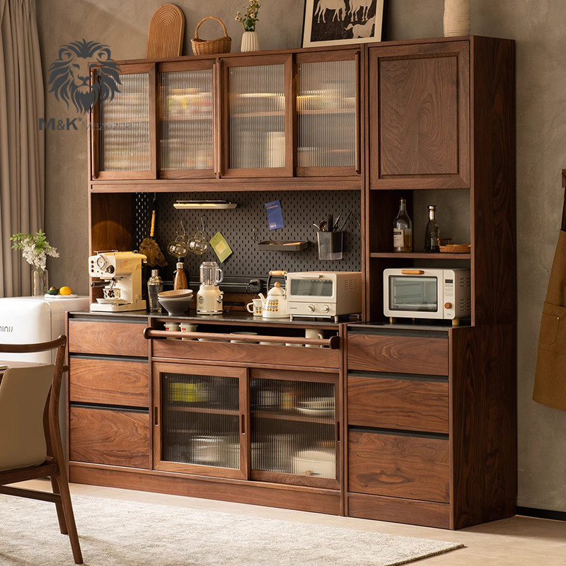 北美黑胡桃木餐边柜高柜收纳柜