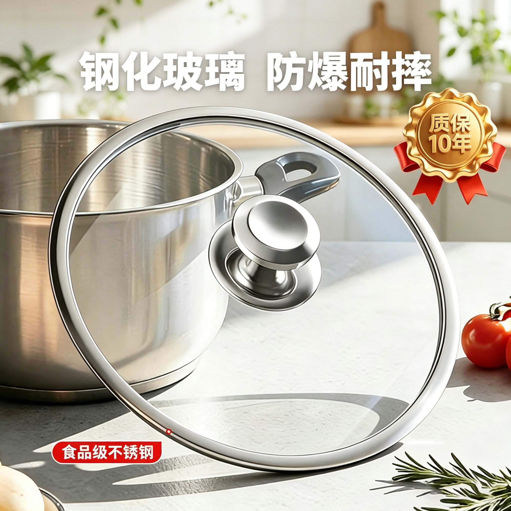 加厚不锈钢钢化玻璃盖图片