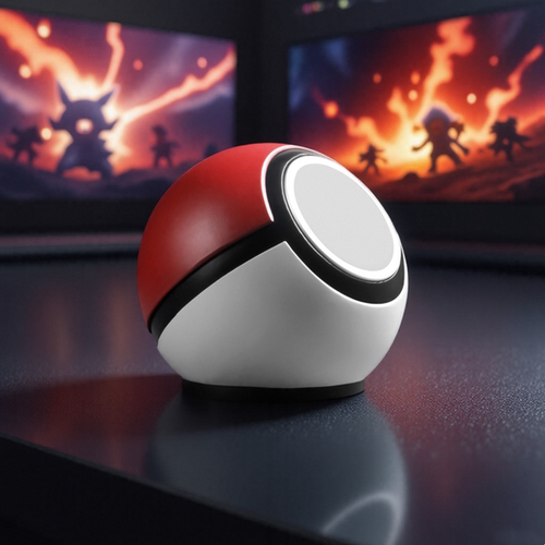 创意二次元动漫magsafe磁吸精灵球手机支架无线充电座桌面架手办