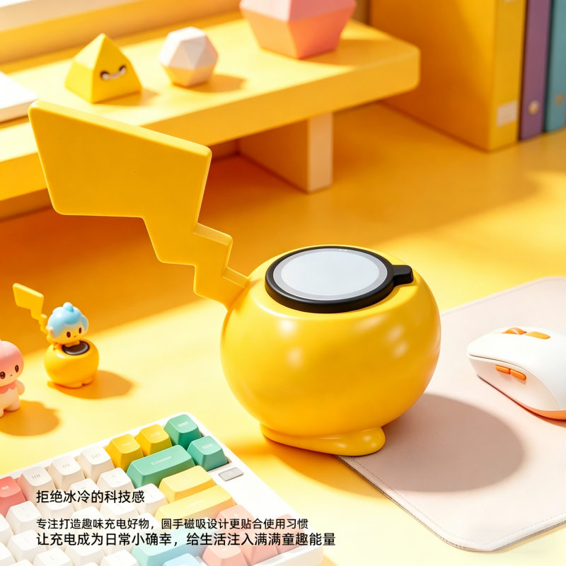 magsafe磁吸无线充手机支架桌面无线充电底座二次元创意摆件礼物