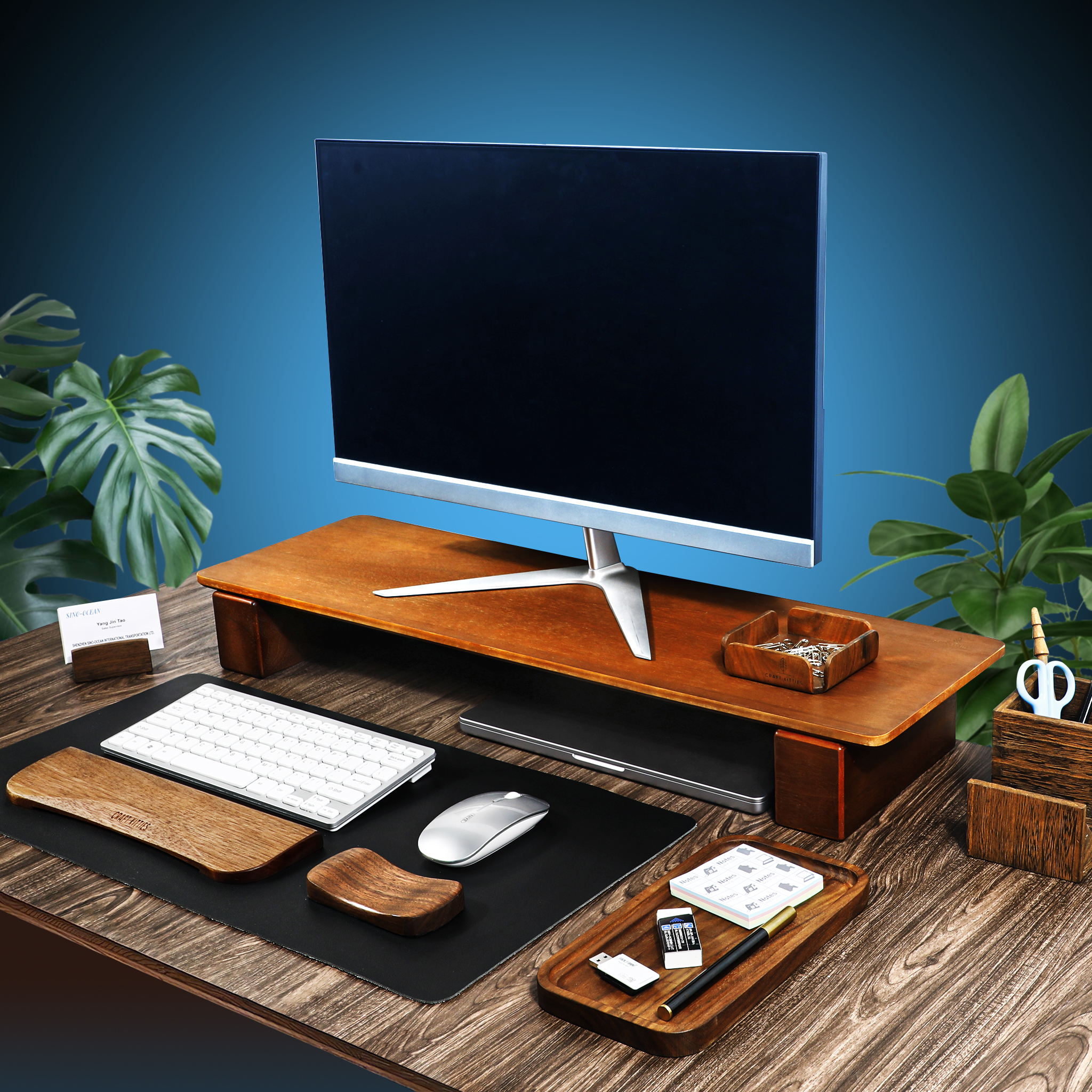 可拆卸实电脑显示器增高架置物架