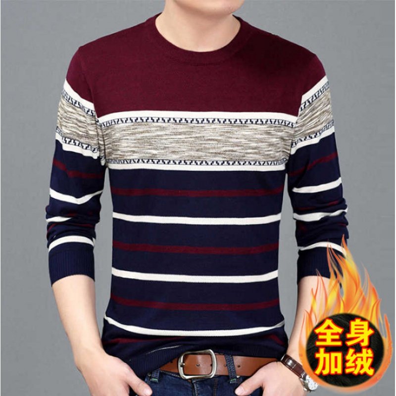 豹维斯男士羊绒衫双面绒套头打底衫加绒卫衣鑫华服饰法迪侬