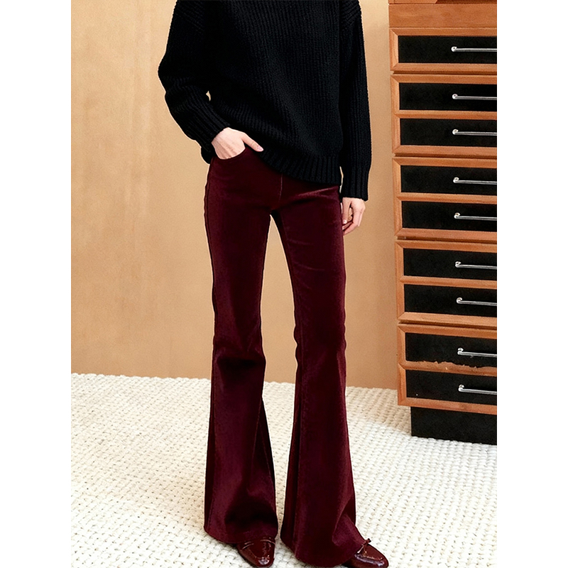 秋冬时尚灯芯绒高腰显瘦微喇裤