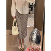 高级感重工烫钻A字半身裙女2026早春轻奢优雅气质修身 显瘦中长裙