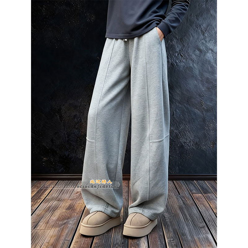 极简风高腰抽绳阔腿卫裤女2026早春大码宽松显瘦百搭垂感拖地长裤,女装/女士精品,大码裤装,淘宝优惠券,粉丝福利购,淘宝优惠卷
