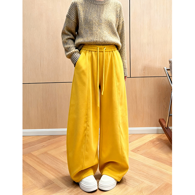 时尚洋气抽绳加绒加厚休闲裤女20