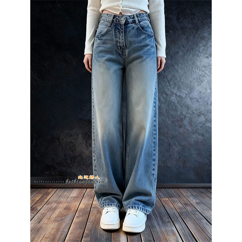 大码水洗做旧阔腿牛仔裤女2026早春梨形身材宽松显瘦百搭直筒长裤,女装/女士精品,大码裤装,淘宝优惠券,粉丝福利购,淘宝优惠卷