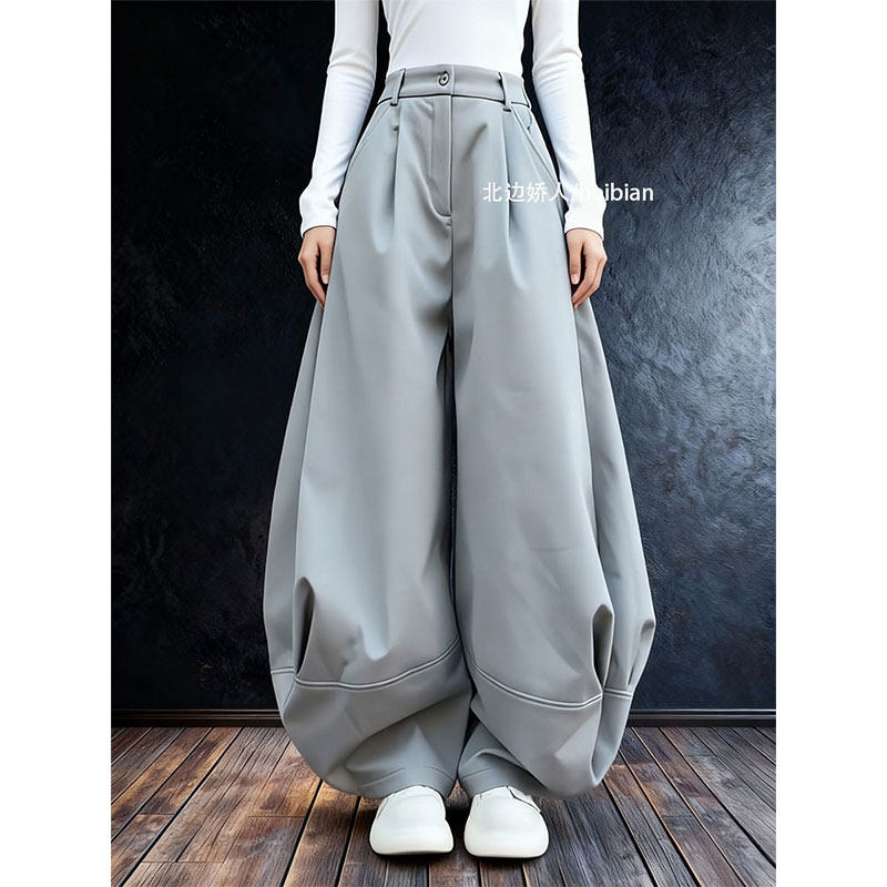 大码美式时尚设计拼接工装阔腿裤女2026早春梨形身材显瘦百搭长裤,女装/女士精品,大码裤装,淘宝优惠券,粉丝福利购,淘宝优惠卷