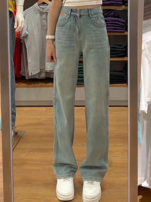 高腰复古宽松显瘦窄版阔腿裤裤子