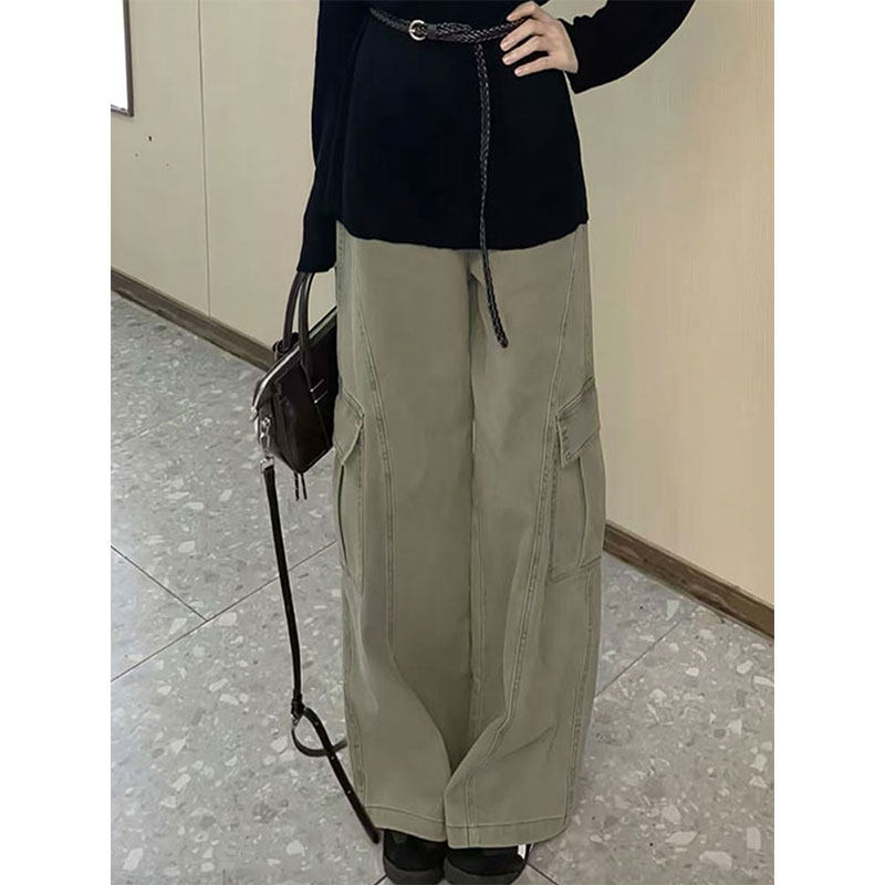 美式复古工装阔腿牛仔裤女2026早春大码宽松显瘦百搭直筒休闲长裤,女装/女士精品,大码裤装,淘宝优惠券,粉丝福利购,淘宝优惠卷