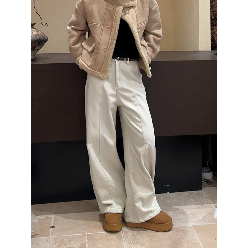 加绒牛仔裤女高街时尚设计感2025