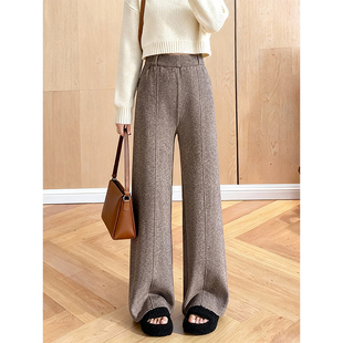 加厚驼色时尚百搭休闲裤女2025冬季新款高级感通勤宽松显瘦裤子