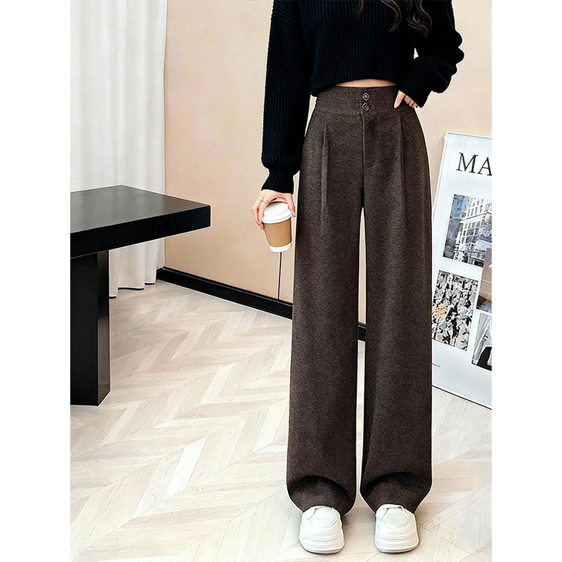 灰色显瘦百搭高级感直筒裤2025