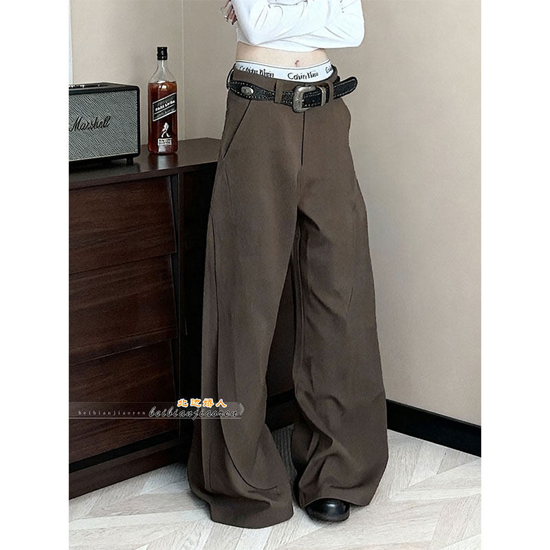 极简风高腰弯刀阔腿裤女2026早春大码胖mm宽松显瘦垂感休闲西装裤,女装/女士精品,大码裤装,淘宝优惠券,粉丝福利购,淘宝优惠卷
