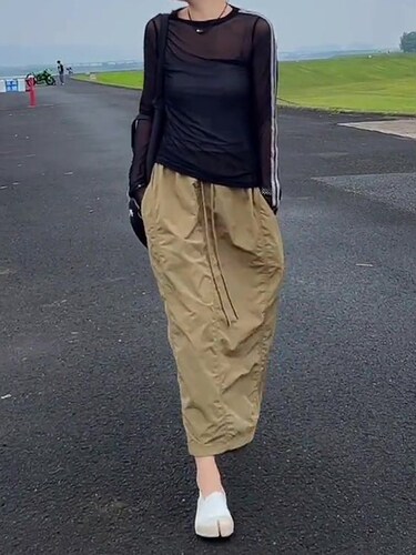 时尚简约百搭工装卡其色半身裙女
