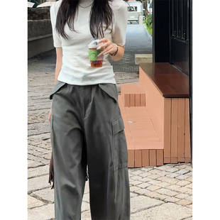 女小众高级感做旧气质百搭高腰显瘦 休闲裤 2025秋冬新款 九分工装