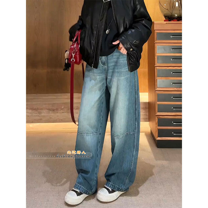 大码美式宽松显瘦高腰弯刀牛仔裤女2026早春梨形身材遮肉百搭长裤,女装/女士精品,大码裤装,淘宝优惠券,粉丝福利购,淘宝优惠卷