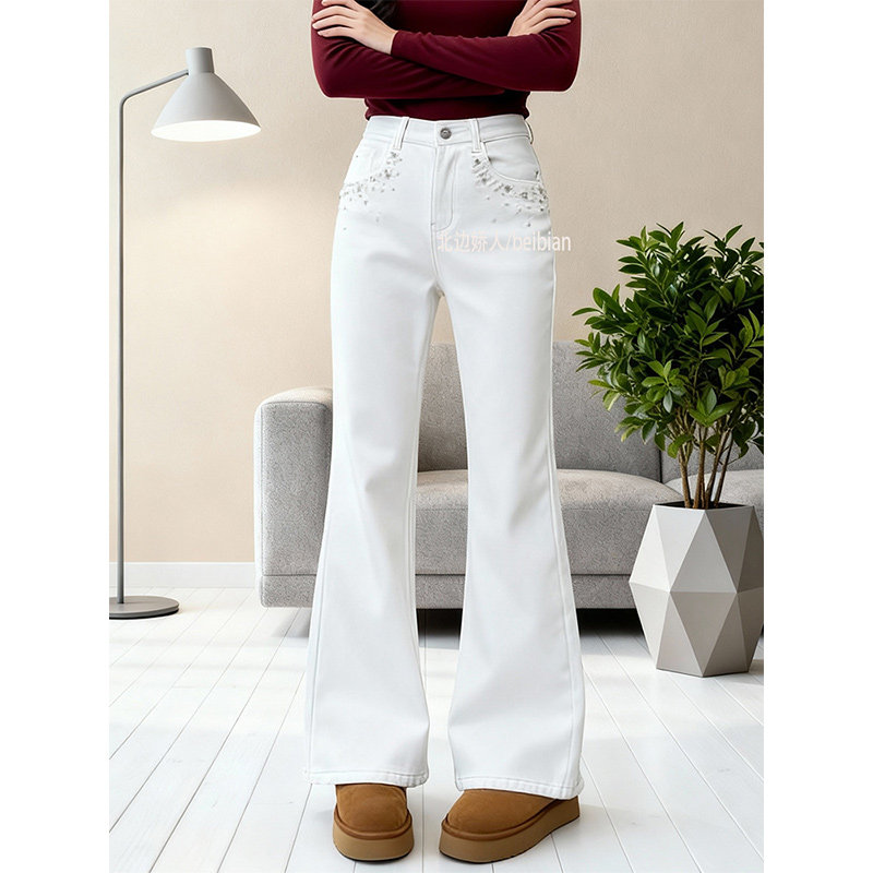 美式复古加厚高腰喇叭牛仔裤女2026春季新款显瘦百搭微喇拖地长裤,女装/女士精品,大码裤装,淘宝优惠券,粉丝福利购,淘宝优惠卷