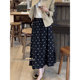 时尚 法式 复古波点半身裙女2026早春大码 洋气百搭垂感大摆A字长裙