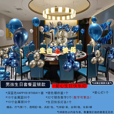 18岁男孩生日球酒店包厢背景布置