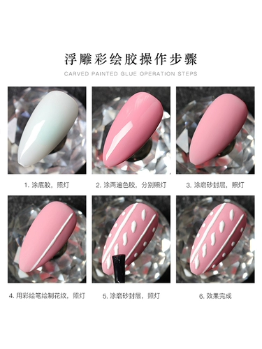Японский трехмерный окрашенный лак для ногтей для маникюра, 3D