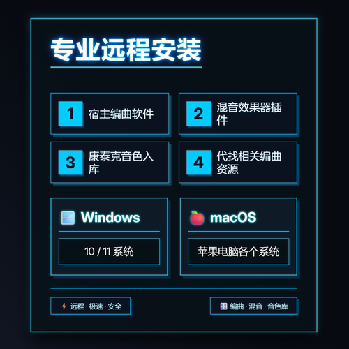 专业远程安装/宿主编曲软件/混音效果器/KONTAKT康泰克音色入库