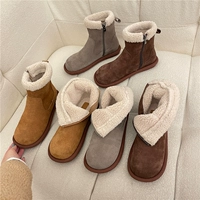 [皮毛一体雪地靴女2022冬季新款网红厚底加绒加厚防水防滑东北棉鞋]