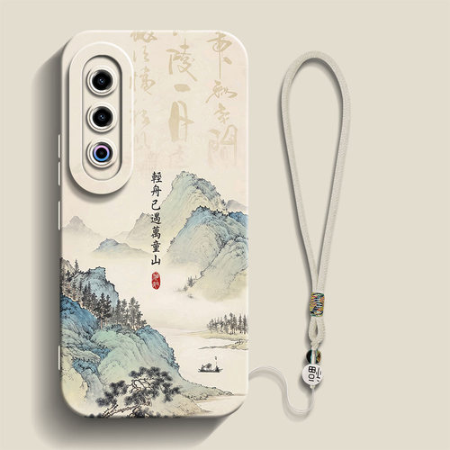 适用魅族21手机壳山水画21pro硅胶软壳21note男士20防摔高级感中国风新款20pro超火简约层恋叠嶂保护套