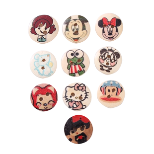 卡通纽扣扣子可爱圆形百搭婴儿衣服宝宝毛衣开衫外套木头扣装饰扣