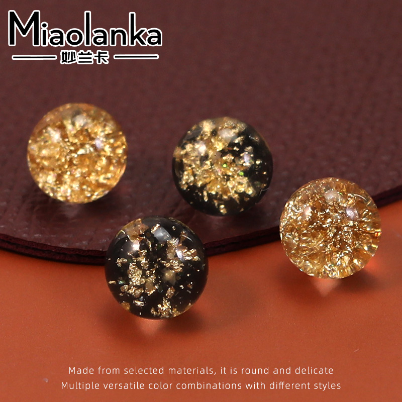 新中式旗袍衬衫纽扣金箔树脂圆形扣古风汉服唐装精致装饰扣子袖扣