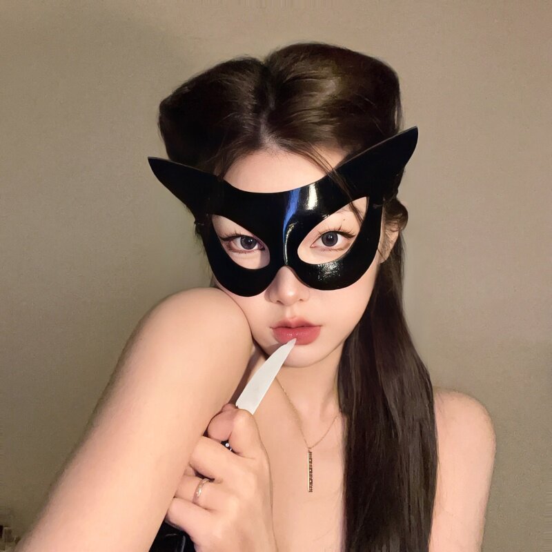 ins辣妹万圣节派对化妆舞会猫女郎眼罩cospaly凹造型道具半脸面具