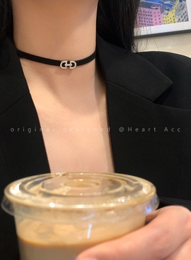 黑色choker项圈锁骨链女颈带小众气质高级感脖子配饰脖链项链
